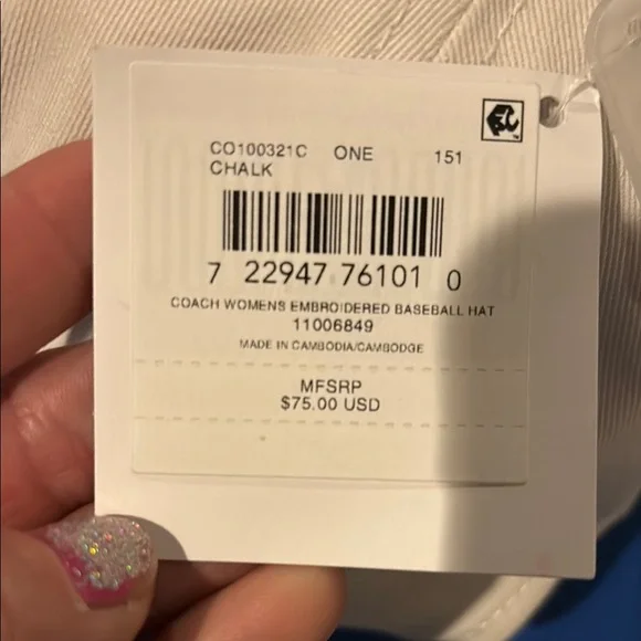 NWT Coach White Cap